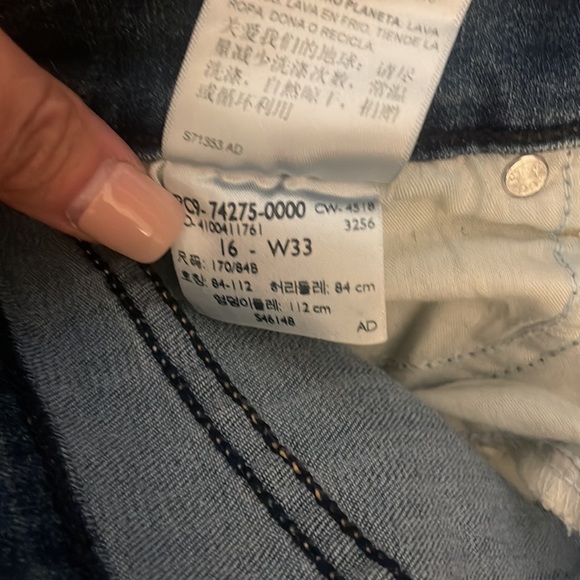 Levi’s Stretch Denim Skirt with frayed hem Sz 16 - Picture 3 of 4